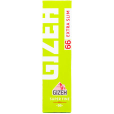 Бумага сигаретная GIZEH Super Fine Extra Slim Зеленая Cut Corners (скошенный угол) 66 листов