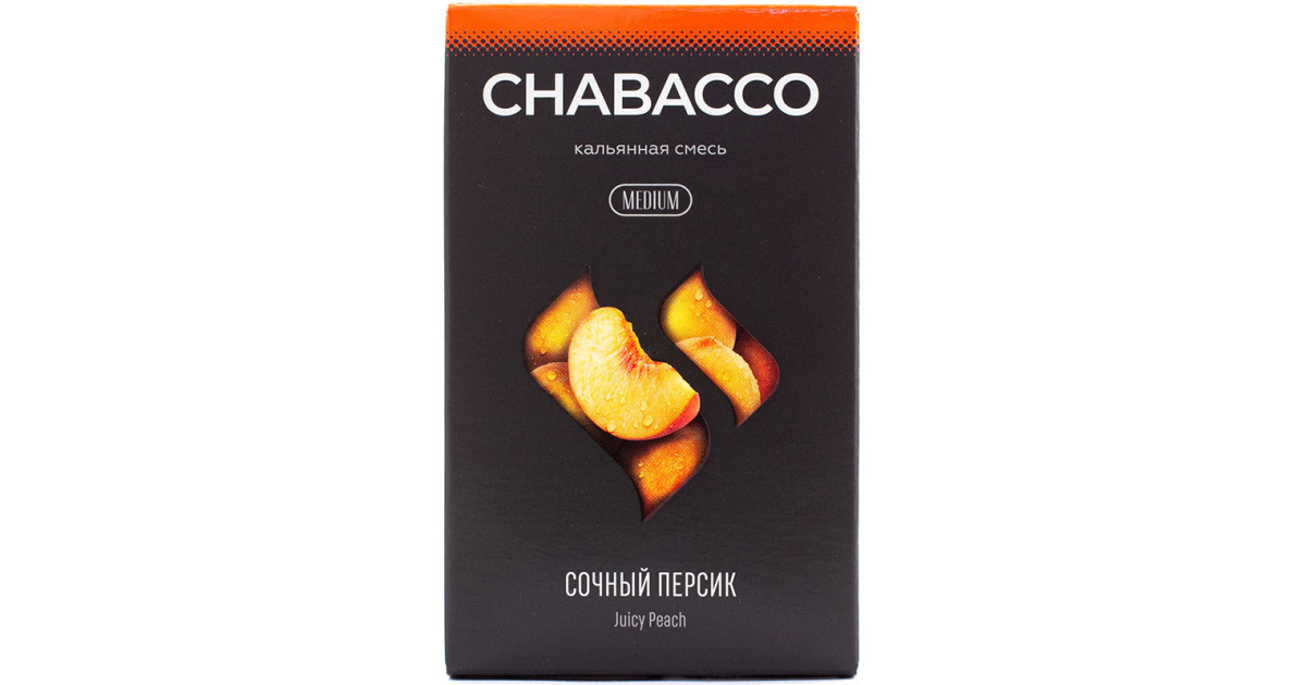 Смесь Chabacco 50 гр Medium Сочный Персик Juicy Peach (кальянная. 